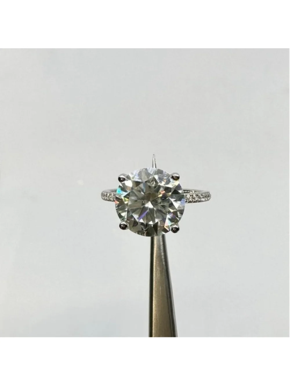 Moissanite Diamond Ring 5 Ct Engagement Wedding Round Cut Solitaire GRA